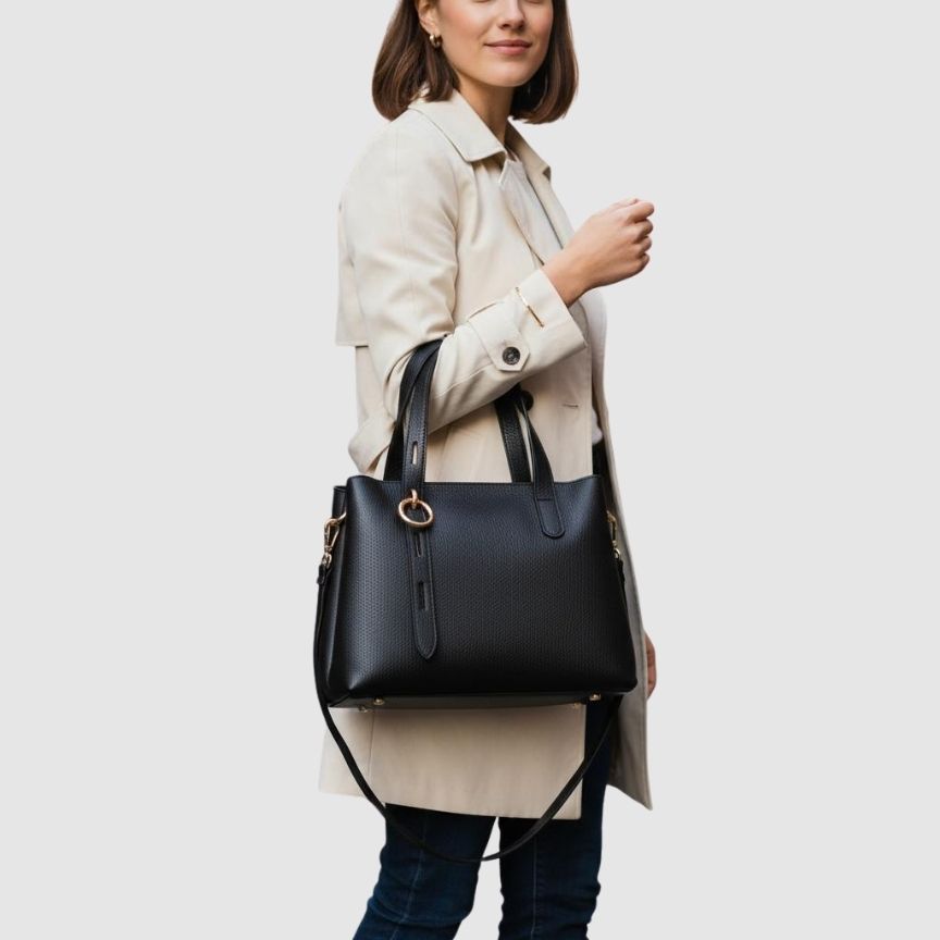 Elegante mittelgroße italienische Leder-Umhängetasche - stilvoll und vielseitig