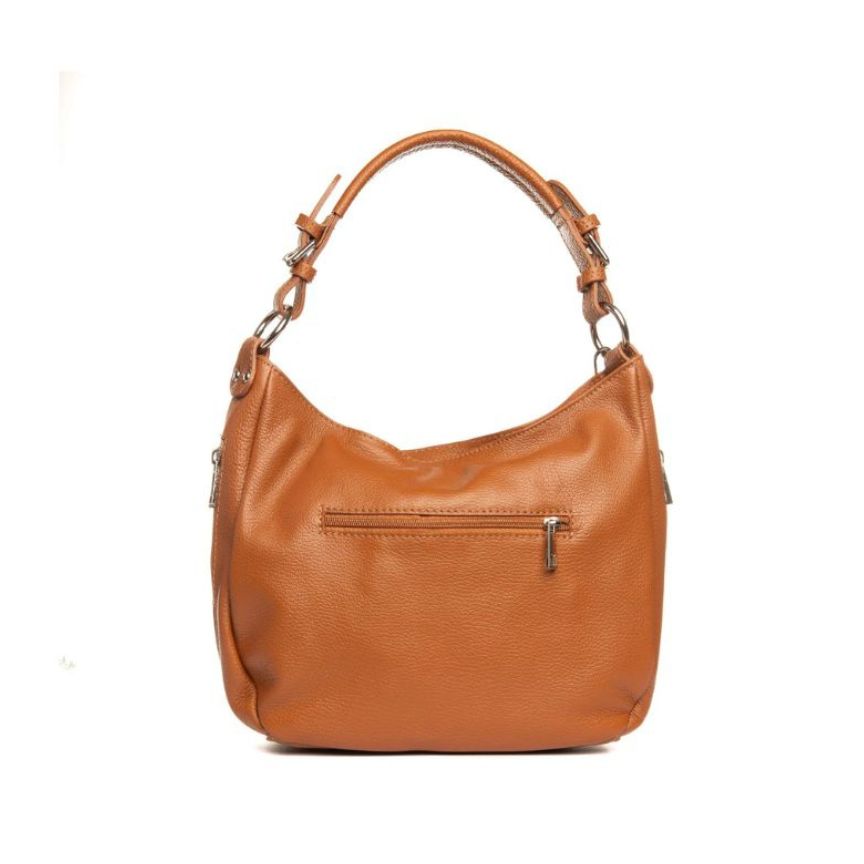Mittelgroße Leder Shopper-Tasche mit praktischen Seitentaschen für Damen