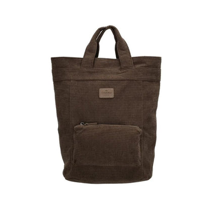 Mittelgroßer Damen Rucksack aus Cord mit Front- und Rückseitentasche