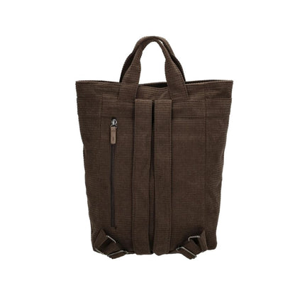 Mittelgroßer Damen Rucksack aus Cord mit Front- und Rückseitentasche