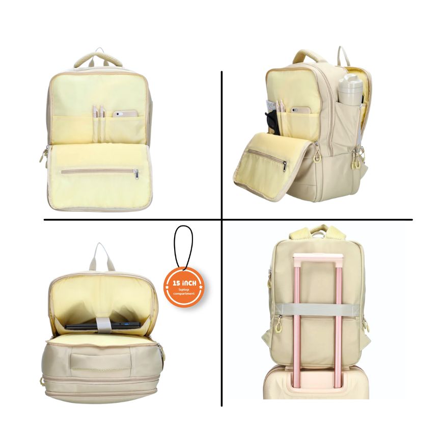 Mittelgroßer praktischer Damen-Multifunktions-Rucksack mit vielen Fächern