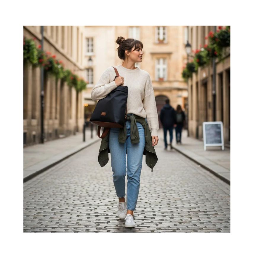 Mittelgroßer wasserabweisender Damen Rucksack mit zip-lock