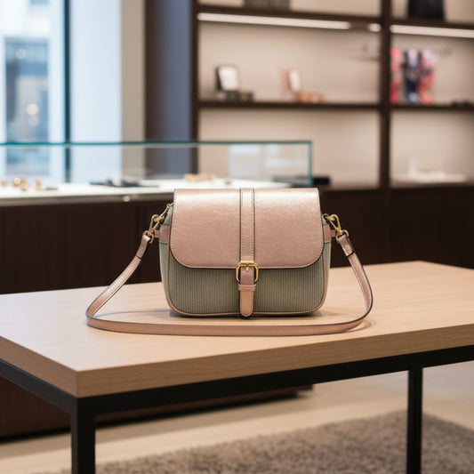 Alltags Crossbody-Bag aus Cord- und Leder-Materielien - modernes Design