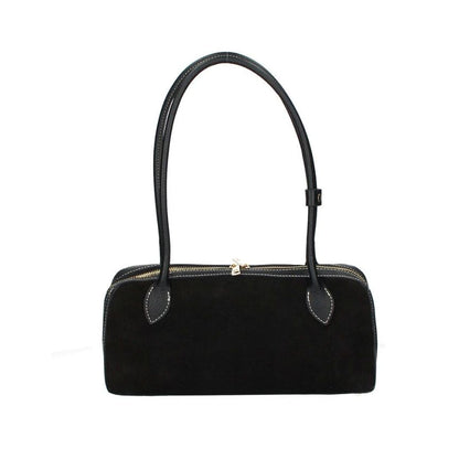 Trendige Damen Lederhandtasche in Barrelform mit langen Henkeln - elegant & modern