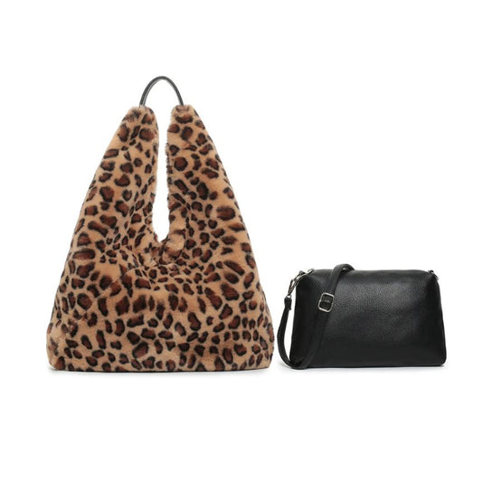 Moderne Damen Schultertasche aus Faux-Fur - weich, leicht und stilvoll