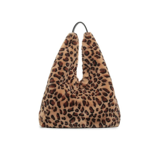 Moderne Damen Schultertasche aus Faux-Fur - weich, leicht und stilvoll