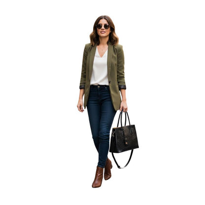 "Evelyn" - Elegante Damenhandtasche aus Leder in Kroko-Optik mit klassischer Form