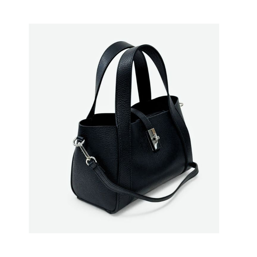 "Petra" - Edle Damenhandtasche aus Leder mit Henkeln, Schultergurt und Zusatztasche