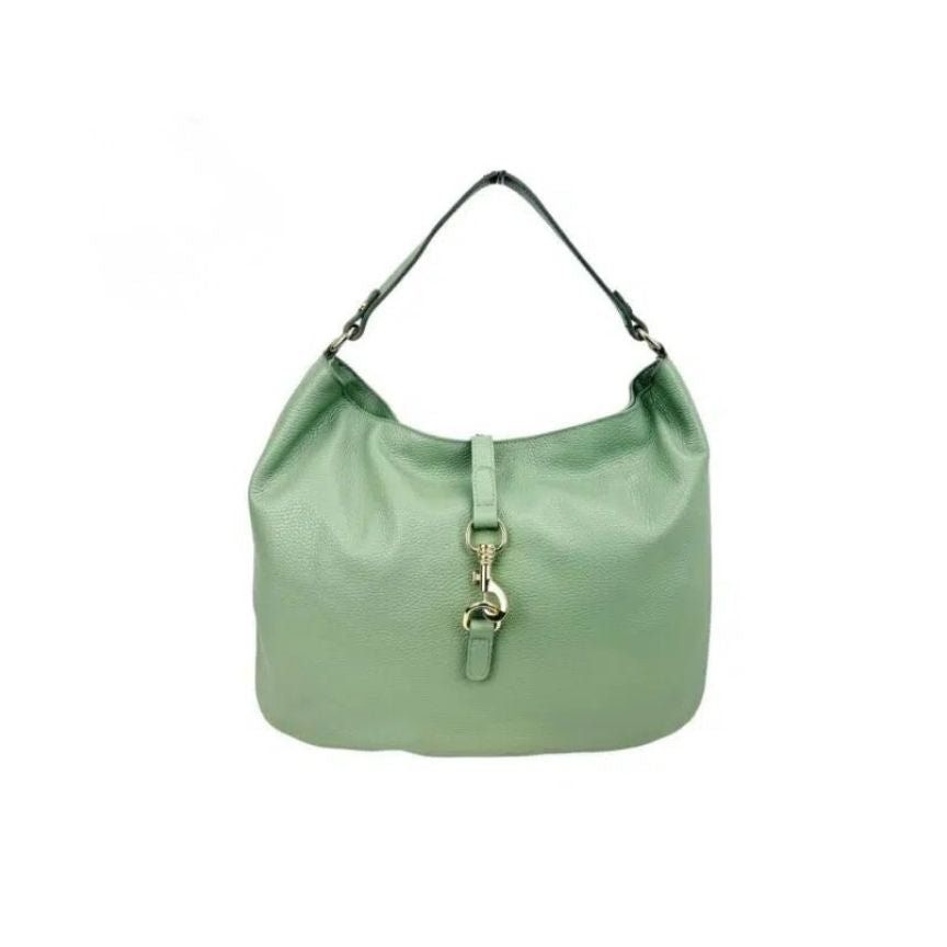 "Sara" - Elegante Lederhandtasche mit Henkel und goldfarbenen Details