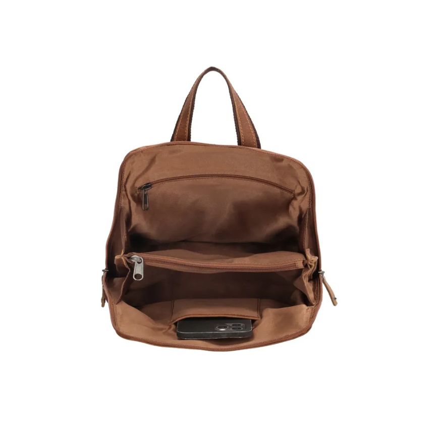 Moderner Lederrucksack mit Fronttasche - schlicht, elegant & praktisch