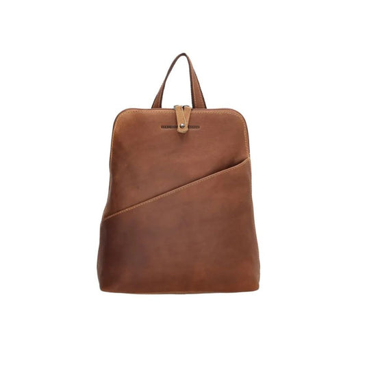 Moderner Lederrucksack mit Fronttasche - schlicht, elegant & praktisch
