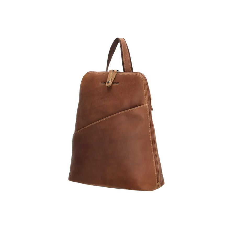 Moderner Lederrucksack mit Fronttasche - schlicht, elegant & praktisch