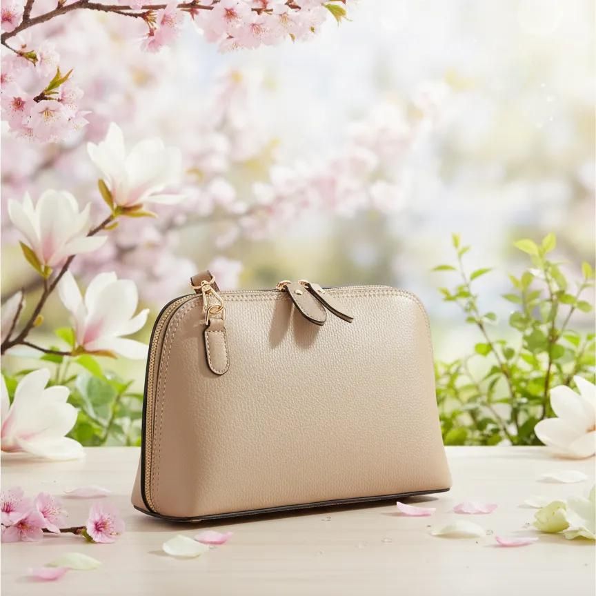 Must-Have Lederhandtasche mit goldfarbenen Details - modern, schlicht & elegant