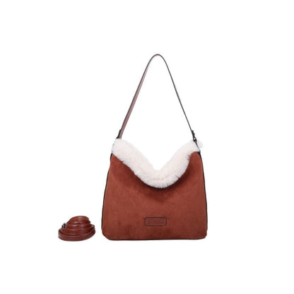 Praktische Damen Tote Bag mit Fellbesatz - elegant, geräumig & robust