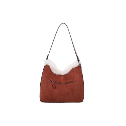 Praktische Damen Tote Bag mit Fellbesatz - elegant, geräumig & robust