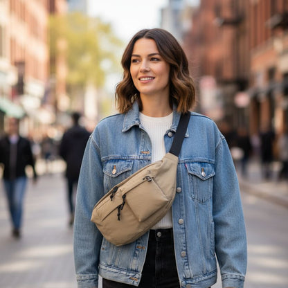 Praktische Einfarbige Moon Bag - extragroße Crossbody-Tasche - leicht, geräumig, robust