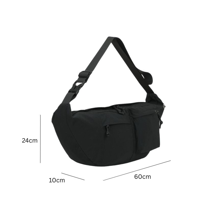 Praktische Einfarbige Moon Bag - extragroße Crossbody-Tasche - leicht, geräumig, robust