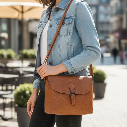 Praktische Schultertasche - Crossbody Bag mit Klappe - alltagstauglich