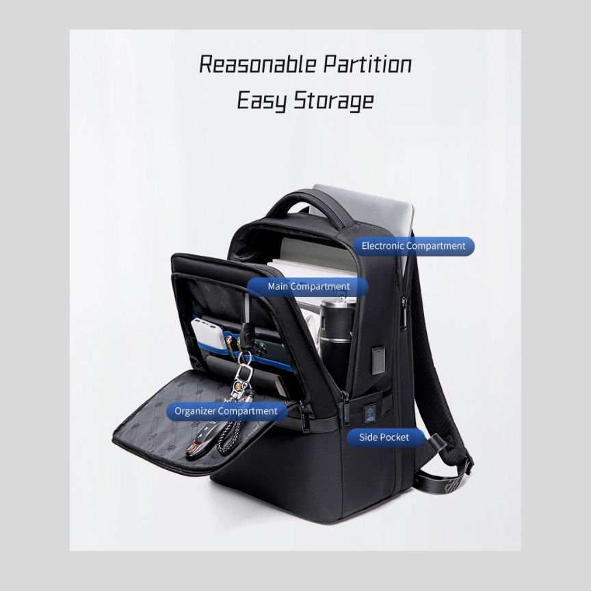 Praktischer, wasserabweisender Rucksack für Alltag, Business und Reise