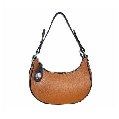 Schultertasche aus echtem Leder - klein, trendy aus Italien