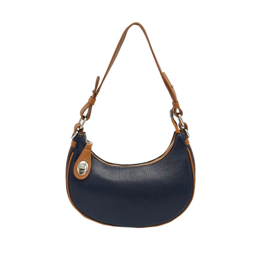 Schultertasche aus echtem Leder - klein, trendy aus Italien