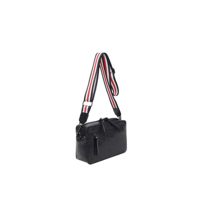 Damen Crossbody Bag mit breitem Gurt und schönem Designdetails silber