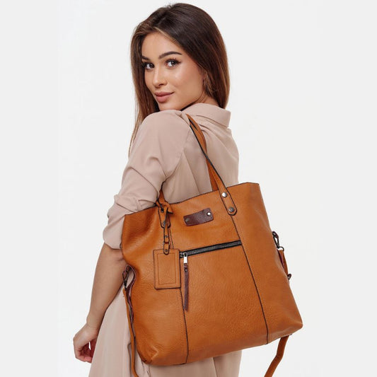 Damen Shopper Tasche mit Fronttasche - 2-Teiliges Set & Geräumig