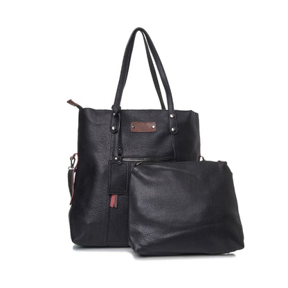 Damen Shopper Tasche mit Fronttasche - 2-Teiliges Set & Geräumig