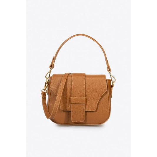 Stilvolle Damen Handtasche aus Echtleder mit langen und kurzen Gürteln