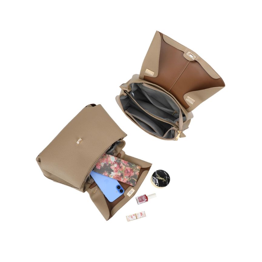 Stilvolle Damen Handtasche mit Henkel und Schulterriemen - modern und elegant