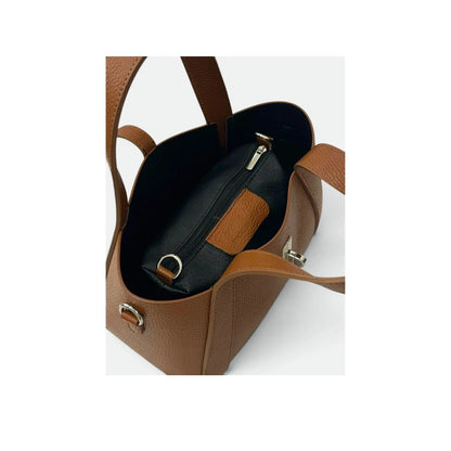 "Petra" - Edle Damenhandtasche aus Leder mit Henkeln, Schultergurt und Zusatztasche