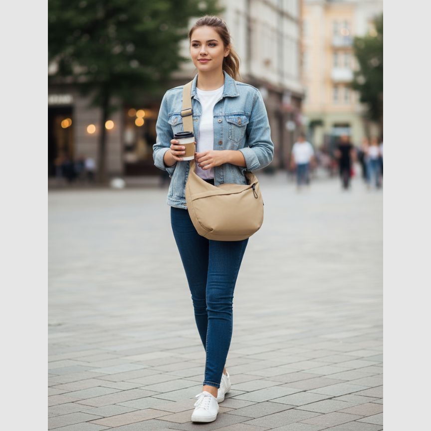 Stilvolle Gürteltasche für Damen, Crossbody-Bag - mittelgroß, leicht, robust