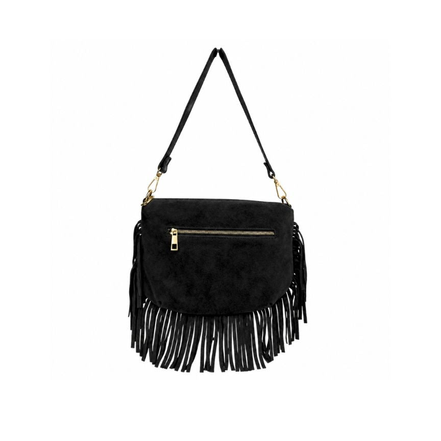 Selma - Stilvolle Wildleder Crossbody-Tasche mit Fransen - Boho-Style