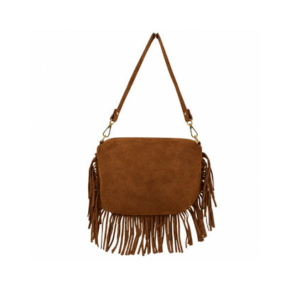 Selma - Stilvolle Wildleder Crossbody-Tasche mit Fransen - Boho-Style