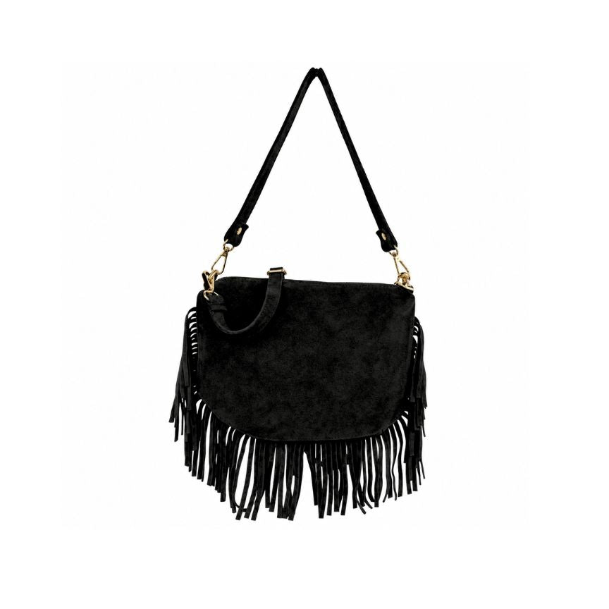 Selma - Stilvolle Wildleder Crossbody-Tasche mit Fransen - Boho-Style