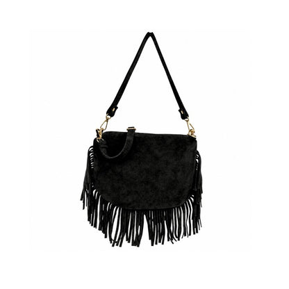 Selma - Stilvolle Wildleder Crossbody-Tasche mit Fransen - Boho-Style