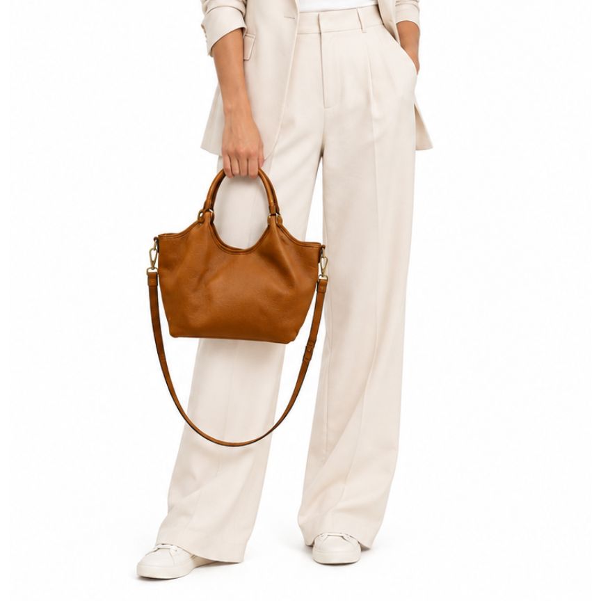 "Eva" - Stilvolle Damen Henkeltasche aus Leder für jeden Tag