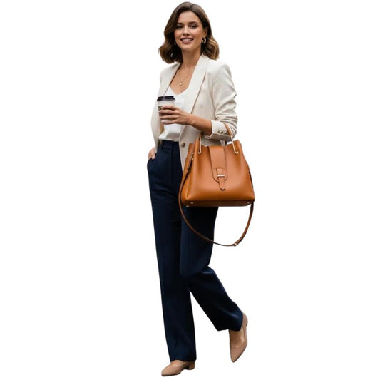 Stilvolle Damen Lederhandtasche mit Henkeln "Alexis" - Eleganz in Perfektion