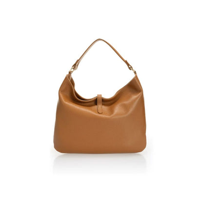 "Sara" - Elegante Lederhandtasche mit Henkel und goldfarbenen Details