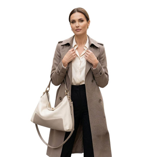 AURORA Luxe - Premium Lederhandtasche für den Alltag - Zweifarbig, Elegant & Stilvoll.