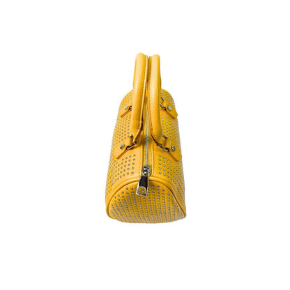 Stylische Damen Crossbody Bag mit Nieten Gelb