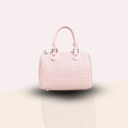 Stylische Damen Crossbody Bag mit Nieten rosa