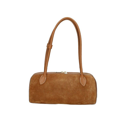 Trendige Damen Lederhandtasche in Barrelform mit langen Henkeln - elegant & modern