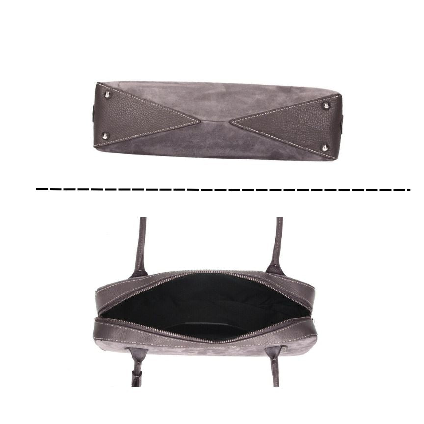 Trendige Damen Lederhandtasche in Barrelform mit langen Henkeln - elegant & modern