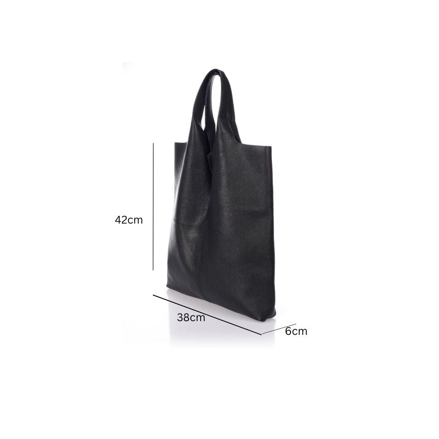 Trendy Damen Echtleder Shopper - weich, geräumig, schlicht & stilvoll