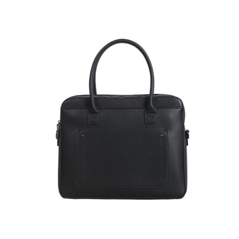 Unisex Business-Aktentasche mit Laptopfach 15 Zoll mit Fronntasche, Tragegriffe und Schulterriemen schwarz