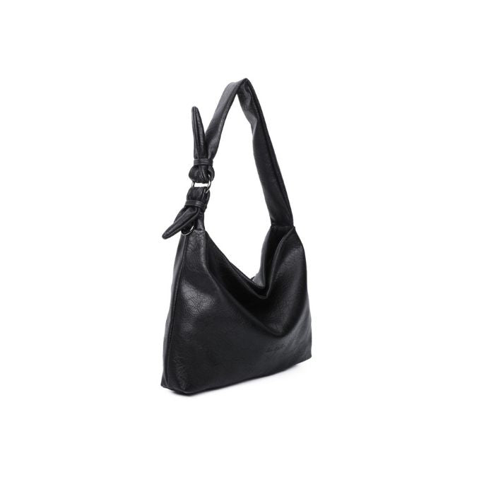 Seitenansicht coole Design Handtasche schwarz alltagstauglich