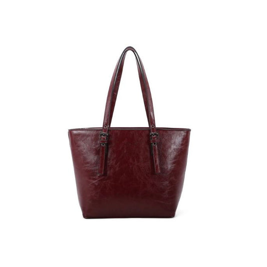moderne Damen Einkaufstasche geräumig stabil trendy kastanienbraun