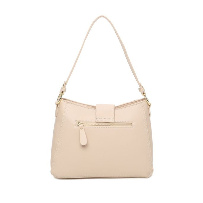 Rücksiete stylische moderne Tragetasche mit Magnetklappverschluß , in beige oder taupe