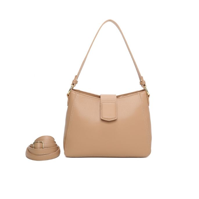 stylische moderne Tragetasche mit Magnetklappverschluß , in beige oder taupe